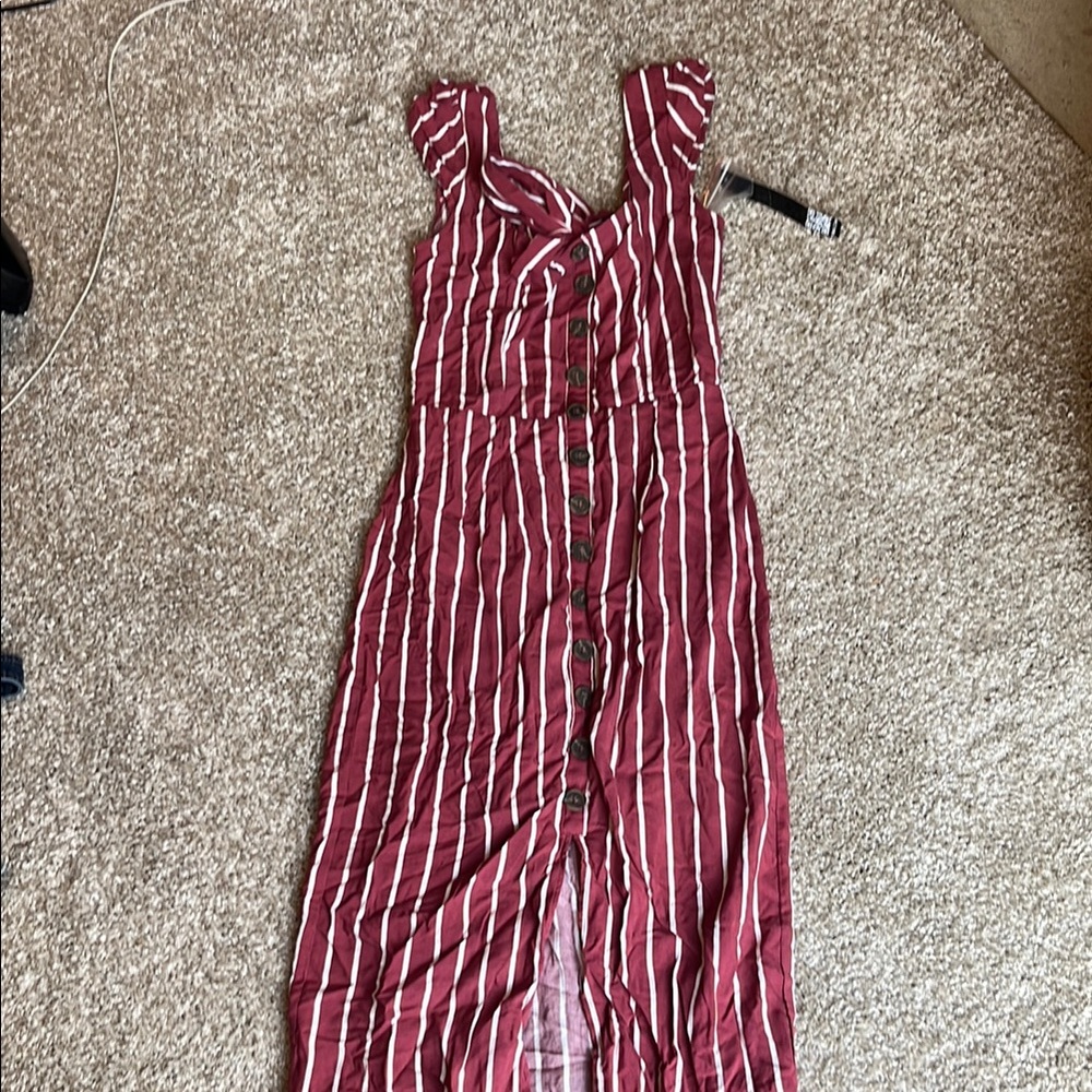 Trixxi Red and White Sweetheart Maxi Sundress